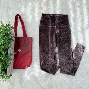 SOLD! Lululemon Brown Chocolate Crushed Velvet Leggings